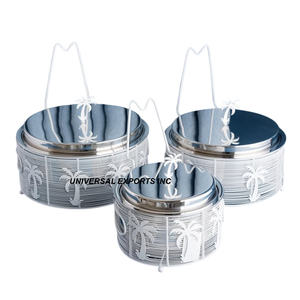 Juego de tres calentadores de comida de metal de diseño árabe, cazuela hecha a mano de calidad premium, calentador de comida de metal de diseñador de alta calidad - Product Image 1