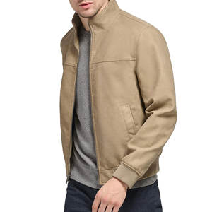 Chaqueta Bomber de Cuero para Hombre, Color Sólido, Estilo Casual de Invierno, Cuello Alto, Cómoda, con Diseño Elegante y Recubrimiento - Product Image 4