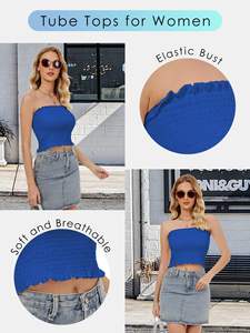 Tops tube imprimés de haute qualité, à votre propre design, mode, simples, sans bretelles, tops tube unis - Product Image 4