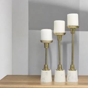 Juego de candelabros modernos y elegantes con base de plata y Piedra Decoración elegante para el hogar para una iluminación y ambiente elegantes - Product Image 2