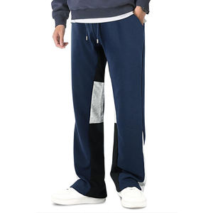 Pantalons décontractés en coton épais respirant à jambe large pour homme, nouvelle conception du fabricant, taille mi-haute - Product Image 1