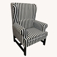 Chaise de loisirs de salon meubles de salon chaise de luxe à dossier haut fauteuil à dossier arrière tissu chaises d'appoint à rayures Inde