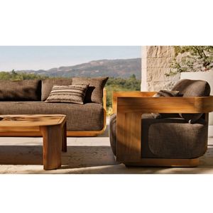 Sillón de exterior de lujo Lunor The Plaza, de madera de teca y cuerda, moderno, para jardín, patio, hotel, resort, colección de muebles. - Product Image 4