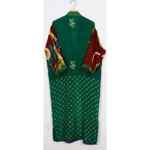 ชุดคลุมว่ายน้ำชุดกิโมโนแขนยาวเต็มตัวทำจากผ้าไหมสไตล์วินเทจหรูหราสำหรับผู้หญิงใส่กลางคืนระบายอากาศได้คลุมบิกินี่แบบถัก - Product Image 3