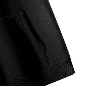 Sweat à capuche noir imprimé personnalisé unisexe thermique avec fermeture éclair complète et design graphique Streetwear Fashion XS Size - Product Image 4