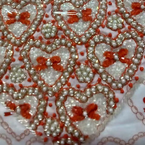 Jalabiya bordado a mano con cuentas acrílicas Mini vestido largo Botón de lazo de cristal decoraciones de encaje cintura imperio ecológica ODM - Product Image 1