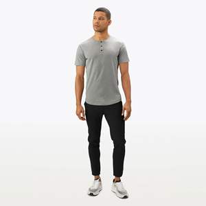 Personnalisable en gros Casual Slim Fit Henley Shirt à manches courtes Muscle Wear Mens Gym T Shirt - Product Image 1