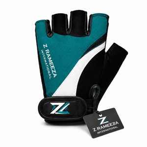 Design Sport Fitness Gym Workout Absorbing Padded Breathable Non-<b>Slip</b> Hook Loop <b>Half</b>-Finger Racing Cycling Gloves Unisex Red - Product Image 4