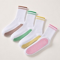 Chaussettes de yoga antidérapantes de haute qualité, respirantes, mi-mollet, pour le Pilates, pour femmes.