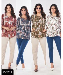 Dernières collections Kurtis courtes fantaisie décontractées et à porter au quotidien pour femmes avec grande taille disponible au prix le plus bas et haut de meilleure qualité - Product Image 1