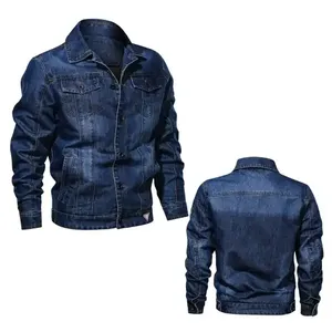 Alta calidad invierno 100% algodón a prueba de viento hombres Jean chaquetas logotipo personalizado Streetwear hombres chaqueta de mezclilla con capucha - Product Image 1