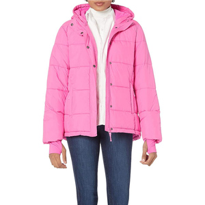 women High Quality Winter Woolen Outer Wear Breathable Zipper Stand Collar puffer jacket Windproof Technique solid washed OEM - Product Image 2