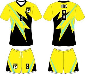 Uniforme de Fútbol para Hombre al por Mayor, de Alta Calidad, con Logotipo Personalizado, Elástico, Transpirable, de Manga Corta, Color Sólido, 100% Poliéster - Product Image 2