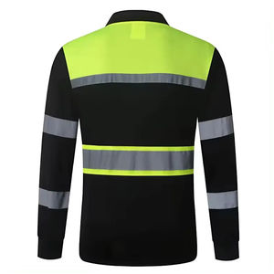 Safety Fluorescent Reflective Long Sleeve <b>T</b>-<b>Shirt</b> Custom Polyester <b>Hi</b> Visibility Workwear Construction Safety <b>Shirt</b> High Quality - Product Image 6