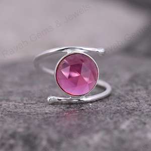 10mm turmalina rosa cuarzo Rosa corte bisel ajuste sólido 925 plata esterlina mujeres anillo hecho a mano para mujeres joyería fina - Product Image 1