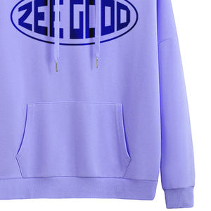 Sudaderas con capucha estampadas de punto sólido de algodón 100% informal para mujer, ropa de calle de talla grande, sudaderas con cuello con capucha para invierno - Product Image 6