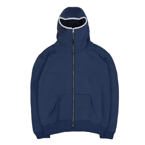 Sweat-shirts à capuche zippés de fabrication OEM, 430-500 g/m², streetwear lourd, broderie personnalisée, sweat-shirts à capuche zippés de haute qualité - Product Image 3