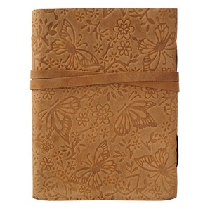 Diario de cuero en relieve de mariposa hecho a mano con 200 páginas blancas hilo sillín costura encuadernación espiral encuadernado - Product Image 3