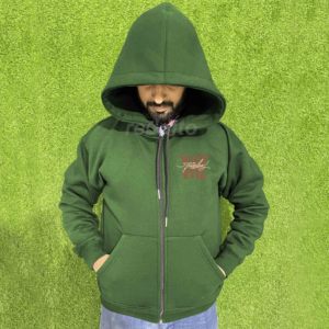 Men's Customizable 3D Zipper-Up Hoodies Heavyweight Fleece Eco-Friendly Windproof Winter Sweatshirt Embroidered Logo 100% Cotton - Product Image 1