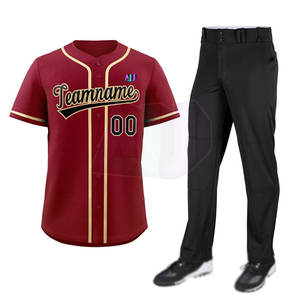 Ensembles d'uniformes de baseball de haute qualité fabriqués avec un tissu respirant, léger et à séchage rapide, taille personnalisée pour hommes - Product Image 1
