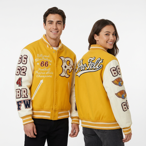 Veste de baseball unisexe en chenille brodée personnalisée, style streetwear, veste universitaire, veste de baseball pour homme - Product Image 4