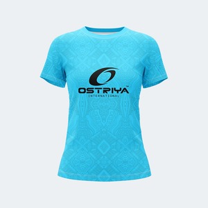 Camiseta de Mujer de Corte Regular, Cuello Redondo, Manga Corta, Secado Rápido, Diseño Tribal, Estilo Urbano - Product Image 1