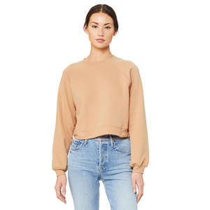 Modern Bella + Canvas Raglan Fleece Pullover Mujer Sudadera de manga larga Cómodo Ladies Raglan Mustard Sweater Hoodie - Product Image 6