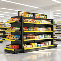 Système d'étagères métalliques ajustables pour supermarché, profondeur 300 mm, hauteur 500 mm, largeur 1000 mm, idéal pour les magasins de snacks