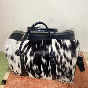 Bolso de lona de cuero de vaca para hombre y mujer, bolso de mano con bolsillo para zapatos, estilo deportivo, durante la noche, fin de semana, gimnasio, bolsa de viaje con correa para el hombro - Product Image 2