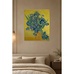 Impression sur toile Fida Van Gogh Iris sur fond jaune - Product Image 5