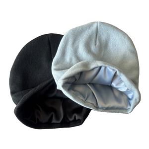 Wholesale Winter Beanie Warm <b>Hat</b> Jacquard Knitted <b>Hats</b> Silk <b>Lined</b> Beanie With <b>Satin</b> Lining - Product Image 1
