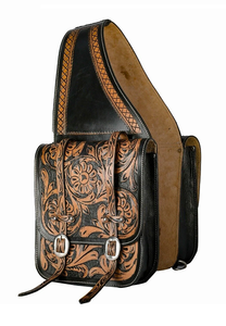 Bolsos de sillín de salto ecuestre de cuero genuino de alta calidad, diseño Floral occidental personalizado para caballo - Product Image 2