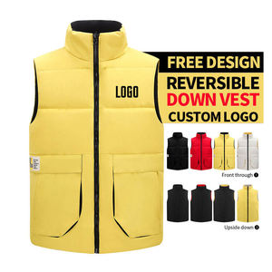 เสื้อกั๊กบุหนาแบบลำลองสำหรับผู้ชายและผู้หญิง สไตล์คอตั้ง ซิปหน้า มีกระเป๋า เหมาะสำหรับฤดูหนาว สีดำ แบบเย็บติดกัน - Product Image 3