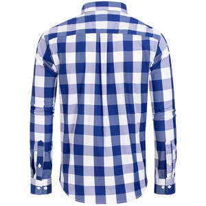 Diseño de logotipo personalizado OEM 100% Lilen Hombres Ajuste regular Contraste Color Check Camisa de manga completa con cuello vuelto de Bangladesh - Product Image 2