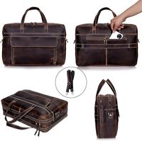 Porte-documents international en cuir pleine fleur italien vert cendré pour homme, sacoche pour ordinateur portable artisanale avec plusieurs compartiments 50-70L