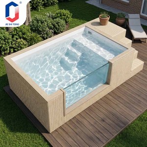 Piscina Acrílica de 13 pies, Piscina Elevada de Fibra de Vidrio con Sistema de Filtrado de Agua Integrado, Fácil Instalación, Piscina para Jardín o Patio Trasero - Product Image 1