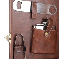 Kit de barman portable de luxe moderne en acier inoxydable, mélangeur de cocktails, étui en similicuir personnalisé avec logo, respectueux de l'environnement