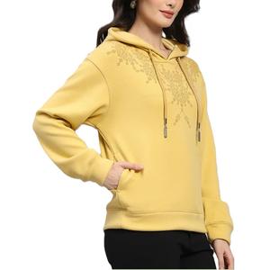 Sweat-shirt à col rond en molleton 100% coton biologique pour femme, taille XXL, hiver, à capuche, avec impression de marque privée, adapté à l'impression - Product Image 3