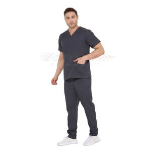 Men Scrub Suit With Double Stitching And High Quality <b>Material</b> For Medical Field Solid Color Men Scrub Suit - Product Image 1