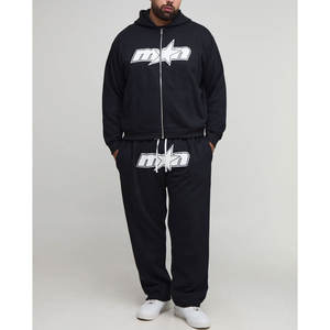 Ensemble de survêtement sport pour homme, hiver, motif uni, fermeture éclair intégrale, vêtements de sport et pantalon empilé, jogging, ensemble 2 pièces - Product Image 4