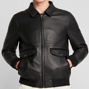 Best Top Design 100% High Quality Leather <b>Jacket</b> for <b>Men</b> Full Sleeve with Fur Lining Customizable Reasonable Price for Winter - Product Image 2