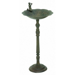 Antique Style Rouille Oiseau Bain Vintage Fer Métal Oiseau B pour Jardin Piscine Patio Pont Porche Conteneur D'eau avec Lumière Usage Extérieur - Product Image 2