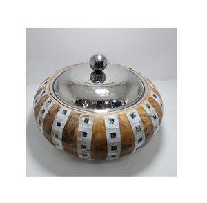 Décoration de maison design antique marmite de service alimentaire marmite en bois et acier inoxydable de haute qualité pour accessoires de cuisine - Product Image 2