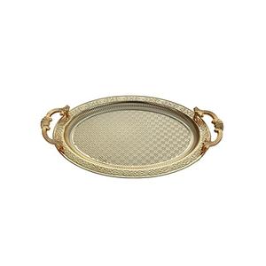 Bandeja Metálica Decorativa con Diseño Martillado y Acabado en Dorado para Servir Comida, Bocadillos, Café y Té en Hoteles - Product Image 6