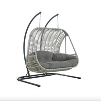 Chaise pivotante Double avec support pour jardin intérieur et extérieur, hamac de Patio au Design moderne de qualité Exclusive
