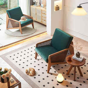 Sillas de salón de mimbre tejidas de madera maciza de diseño moderno, muebles comerciales para cafetería, Villa, comedor, sala de estar de Hotel - Product Image 2