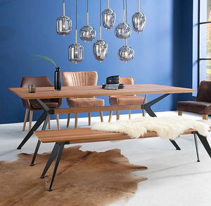 Nouveau design moderne en bois de chêne massif avec pieds noirs de style élégant Table de salle à manger de luxe avec taille et couleur personnalisées - Product Image 6