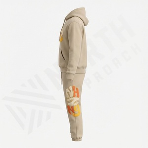 Conjunto Deportivo Personalizado con Estampado 3D en Relieve, Sudadera con Capucha y Pantalones Deportivos Holgados de Algodón, Color Personalizado - Product Image 3