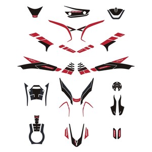 Kit Adesivi Protettivi 3D Rossi Personalizzati per Scooter, Compatibili con Yamaha Tmax 560 2022-23, Adesivi Decorativi per Moto - Product Image 1