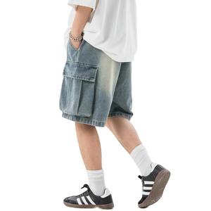 Custom Fit Hombres Pantalones cortos de mezclilla Suministro de fábrica Lavado Desgastado Blue Jeans Pantalones cortos Exportación a granel en todo el mundo - Product Image 2